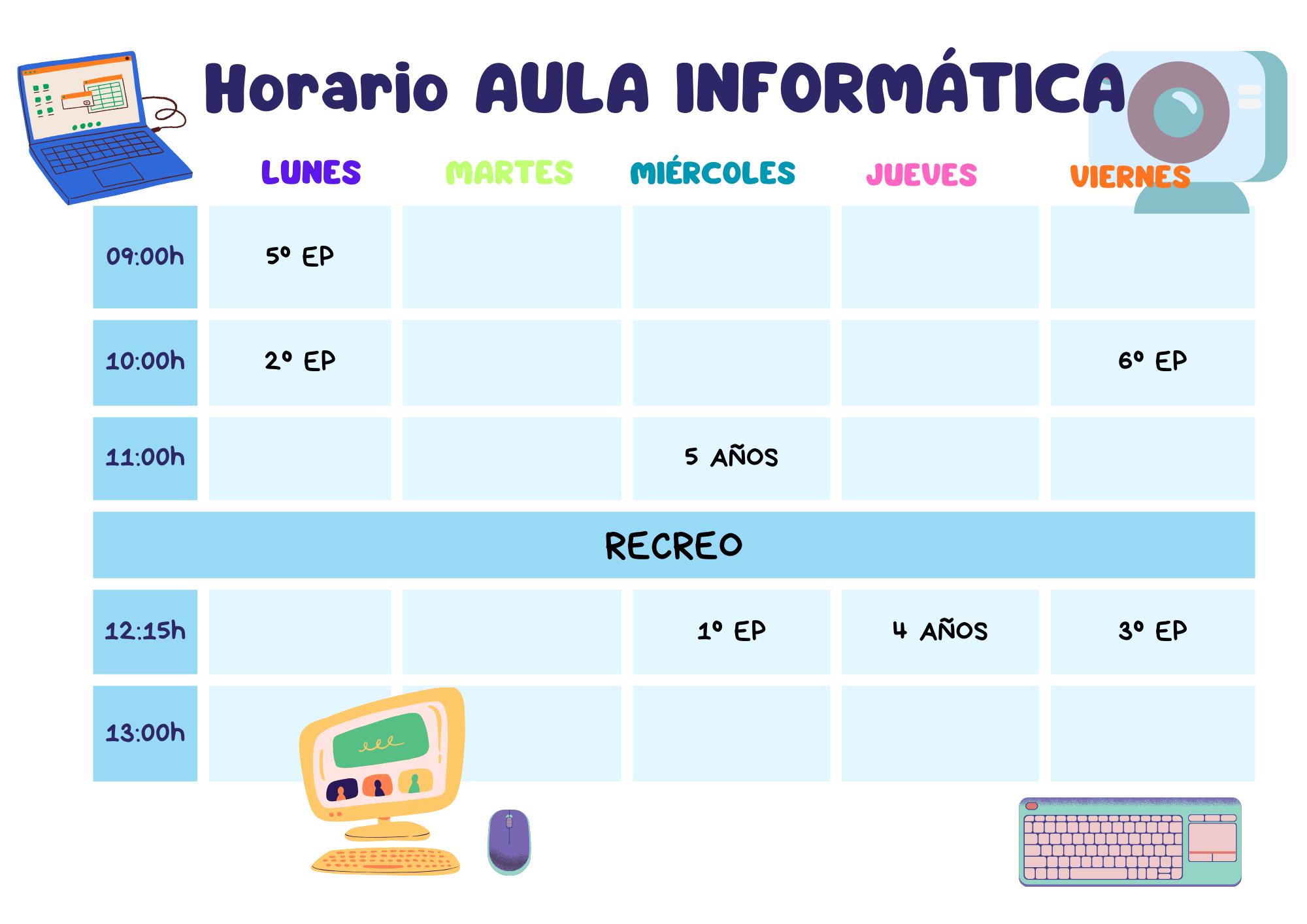 HORARIO INFORMÁTICA