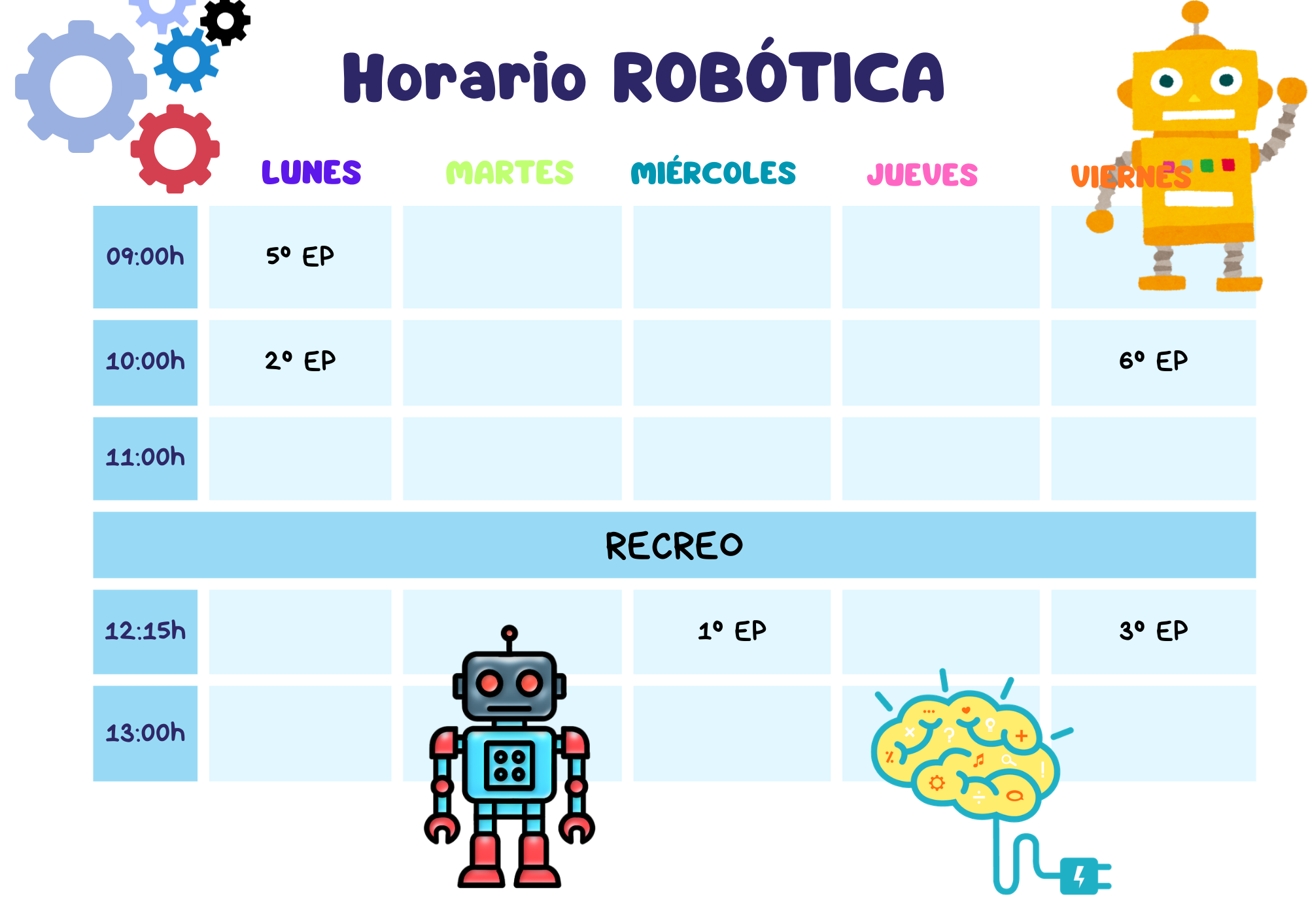 HORARIO ROBÓTICA